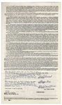 Three Stooges Contract Signed by Moe Howard, Larry Fine & Joe DeRita With William Morris Agency -- Circa 1960s but Undated & Marked Void -- 2pp. on Single 8.5'' x 14'' Sheet -- Near Fine Condition