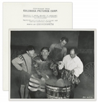 Lot of Twenty 10 x 8 Glossy Photos, From Various Three Stooges Films: 11 From Knutzy Knights, 7 From Scotched in Scotland, 1 From Gents in a Jam & 1 From Shot in the Frontier -- Very Good