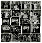 Lot of Twenty 10" x 8" Glossy Photos From Various Three Stooges Films -- 15 Photos From "Wham-Bam-Slam!", 4 From "Stone Age Romeos" & 1 From "Hot Ice" -- Very Good Condition