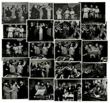Lot of Twenty 10" x 8" Glossy Photos From Various Three Stooges Films -- 18 Photos From "Stone Age Romeos" & 2 From "Heavenly Daze" -- Very Good Condition