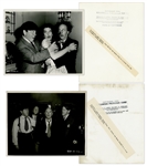 20 Photos of The Three Stooges, From Films & Public Appearances -- Both Glossy & Matte Measuring 10 x 8 (18 Photos); 7 x 9 (1) & 7 x 5 (1) -- Very Good -- List Online at NateDSanders.com