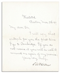 Oliver Wendell Holmes Sr. Letter Signed -- ''...you will do well to remind me again of my promise...''
