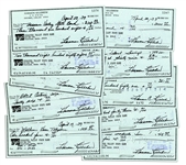 Baseball Hall-of-Fame Player Harmon Killebrew Personally Signed Checks