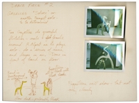 Jim Henson Early Muppets Character Sketch -- Depicting Notes for a Muppets Dance Number for a Very Early Television Debut -- Includes Two Polaroids of Henson Posing With the Puppets