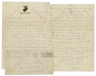 Rene Gagnon WWII Autograph Letter Signed -- ...Hollywood isnt so nice in Wartime...When it comes to courage baby, the Marines havent anything on you...