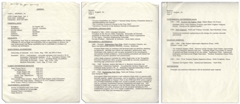 Jack Swigert Autograph Letter Signed to His Parents the Day of His NASA Selection -- ''the sacrifices, self-denial and discipline now seem to have been all worth while'' -- Also With Swigert's Resume