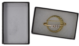 Jack Swigert's Personally Owned Diamond & 14K Gold Apollo XIII Lapel Pin