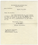 Albert Einstein Letter Signed -- ''...The idea expressed in your letter of April 15th seems to me very foggy indeed...''