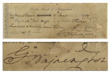 George Washington Check Signed -- With PSA COA