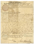 Sam Houston Signed Land Grant as Governor of Tennessee