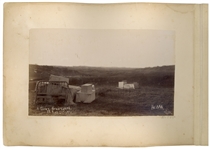 Two Original Photographs From 1891, Shortly After the Wounded Knee Massacre -- One Photograph Depicts ''A Sioux Graveyard'' & the Other Depicts Sioux Survivors Standing With Major Burke & Frank Gerard