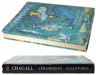 Beautiful, Original Artwork Signed by Marc Chagall in His Book, ''Les Ceramiques et Sculptures de Chagall''