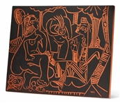 Pablo Picasso ''Le Dejeuner Sur L'herbe'' (''Lunch on the Grass''), No. 517 -- Stunning Plaque Created at Madoura Pottery Studios Measures 24'' x 20'' in Classic Picasso Style -- Picasso's Artist...