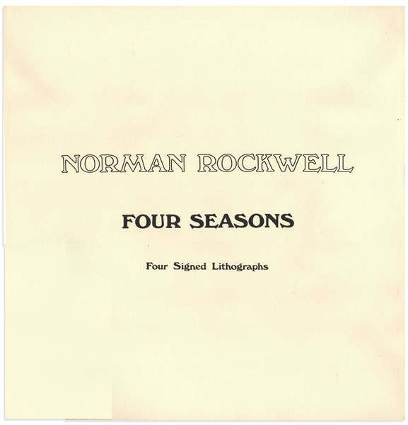 Norman Rockwell Signed Set of ''Four Seasons'' Artist Proof Lithographs -- Housed in Custom Portfolio