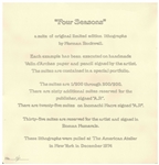 Norman Rockwell Signed Set of ''Four Seasons'' Artist Proof Lithographs -- Housed in Custom Portfolio