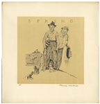 Norman Rockwell Signed Set of ''Four Seasons'' Artist Proof Lithographs -- Housed in Custom Portfolio