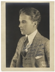 Charlie Chaplin Signed 11'' x 14'' Photo -- Gorgeous Matte Photo Signed in Bold Blue Ink by Chaplin