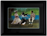 Julie Andrews & Dick Van Dyke Signed Limited Edition ''Mary Poppins'' Artwork by Disney -- Created From Original Disney Animation Drawings