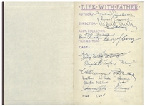 Elizabeth Taylor and Cast-Signed Book ''Life With Father'' -- Additionally Signed by Irene Dunne, William Powell, Director Michael Curtiz & More