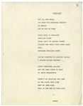 Vincent Price's Personally Owned Script From the ''Thriller'' Music Video -- With Price's Handwritten Notes, Including a Mention of the Singer Prince Visiting -- With LOA From Price's Daughter