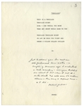 Vincent Price's Personally Owned Script From the ''Thriller'' Music Video -- With Price's Handwritten Notes, Including a Mention of the Singer Prince Visiting -- With LOA From Price's Daughter