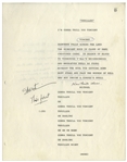 Vincent Price's Personally Owned Script From the ''Thriller'' Music Video -- With Price's Handwritten Notes, Including a Mention of the Singer Prince Visiting -- With LOA From Price's Daughter