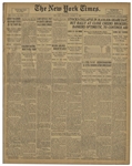 ''The New York Times'' From 30 October 1929 Reporting on ''Black Tuesday'', the Stock Market Crash of 1929 With Headline ''Stocks Collapse in 16,410,030-Share Day''