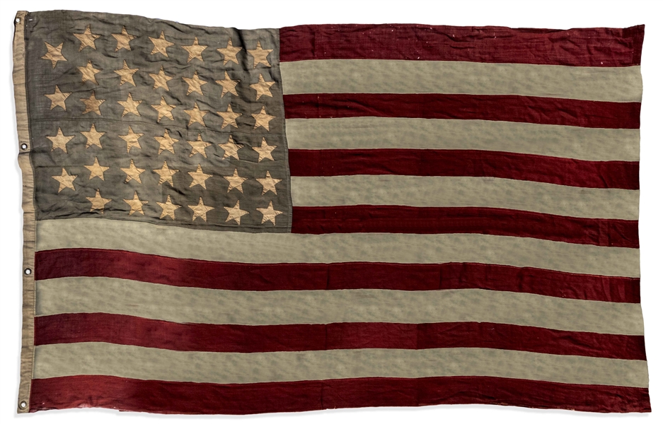 Large 40-Star Flag From 1889, Signifying North and South Dakota as States -- Flag Measures Nearly 10' x 6'