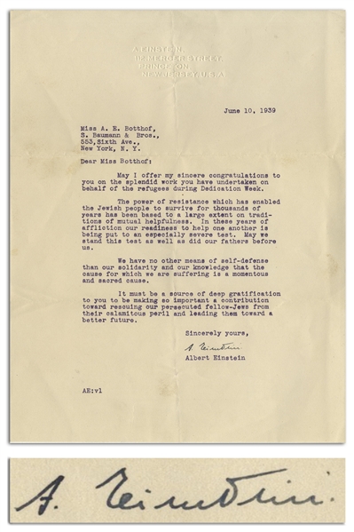 Lot Detail - Albert Einstein Letter Signed During WWII -- ''The power ...