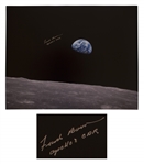 Frank Borman Signed 20 x 16 of the Earth, as Seen From the Moon