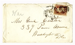 George Custer Envelope Made Out in His Hand to his Wife -- Mrs. Genl Custer