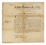 John Hancock Military Appointment Signed as Governor of Massachusetts
