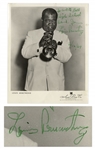 Louis Armstrong Signed 8 x 10 Photo Playing His Trumpet