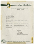 Vince Lombardi Letter Signed From 1965 as Coach of the Green Bay Packers -- ''...Things have been a little rough here and I have had some important decisions to make...''
