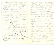Jenny Lind ''Swedish Nightingale'' Autograph Letter Signed Regarding the Opera Singer Mathilda Ebeling -- Dated 23 March 1849 Shortly After Lind Announced Her Early Retirement From Opera