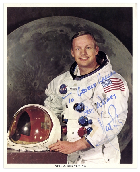 Neil Armstrong 8'' x 10'' Signed Photo -- Near Fine