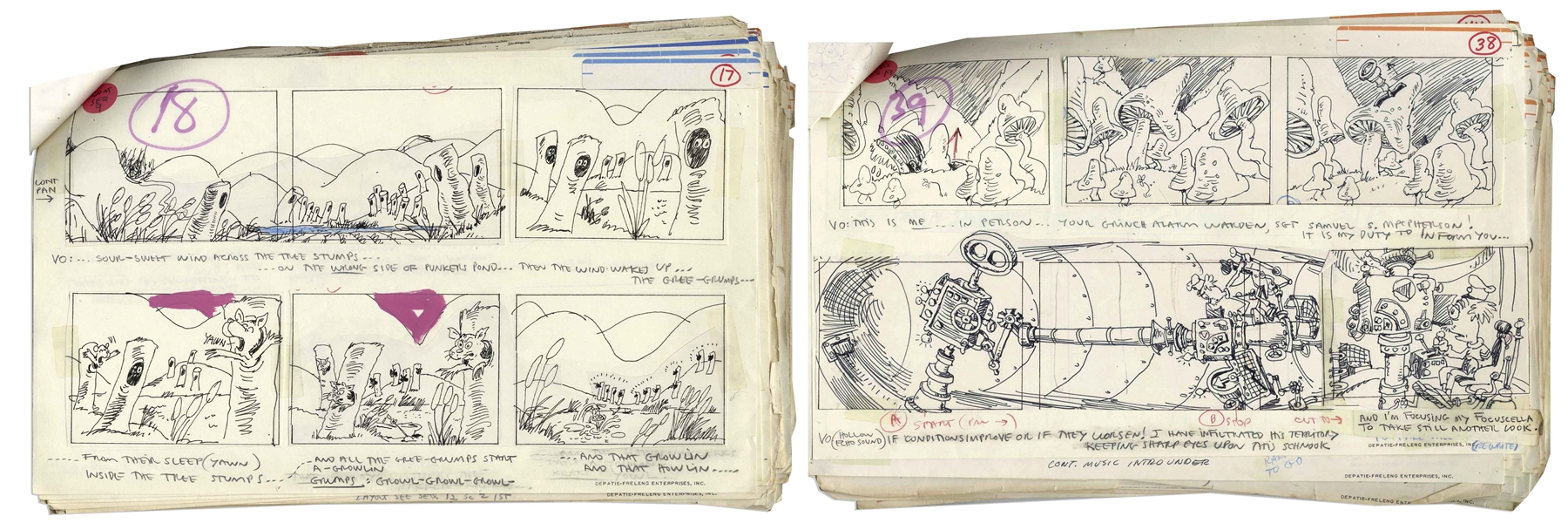 Original 1977 Storyboards for the Dr. Seuss ''Halloween Is Grinch Night'' Special -- Over 150 Pages of Graphic Storyboard Art With Narration Matching the Emmy Winning TV Special