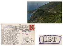 Hunter S. Thompson Typed Postcard, With Arrow on Postcard of California Coastline -- "…Big Sur makes Colo. look like Moe Mountain…"