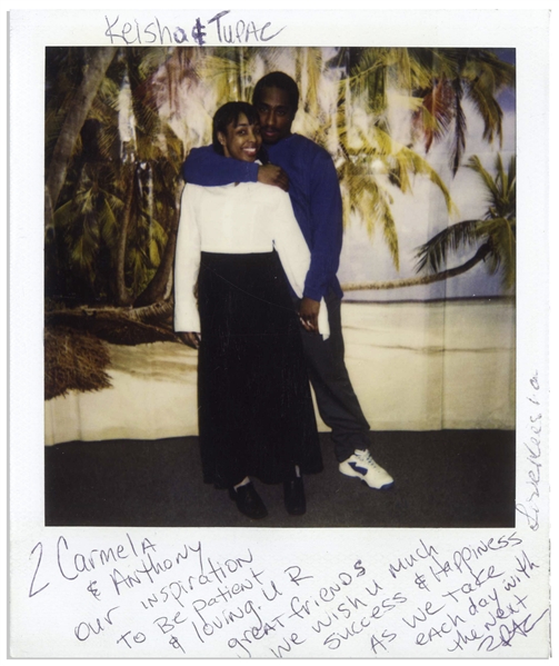 Tupac Shakur Twice-Signed Polaroid From Prison -- Tupac Signs Both ''TUPAC'' and ''2PAC'' -- Taken the Day After Tupac Married Keisha
