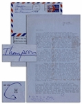 Hunter S. Thompson Letter Signed -- "…the contract I just signed: $6000 guarantee against royalties for a paperback on Cycle gangs…Things are hopping…"