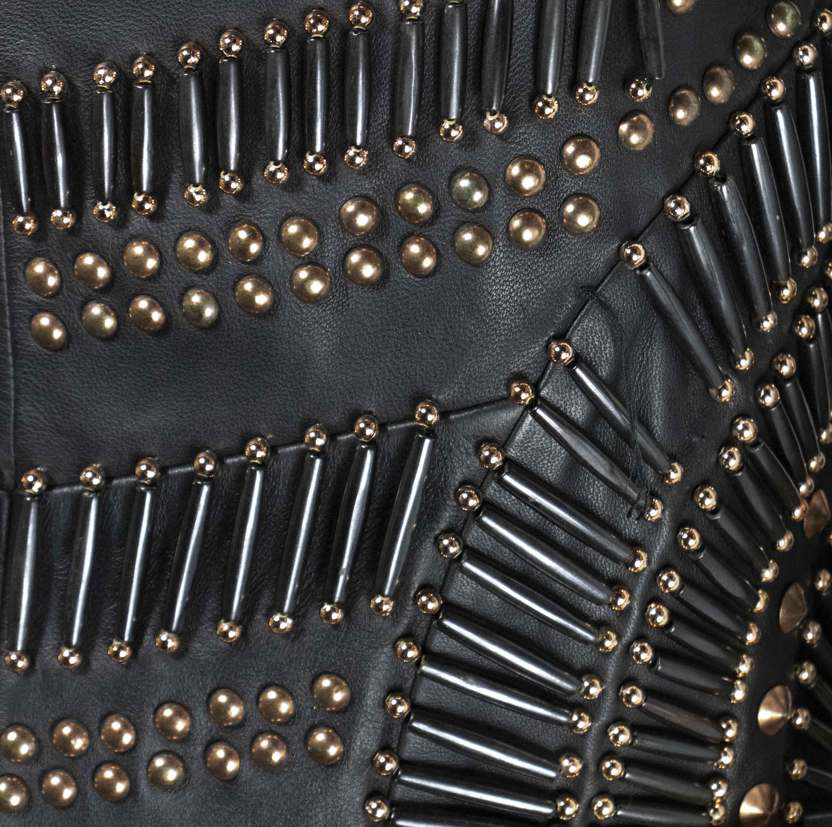 Lot Detail - Miranda Lambert Stage-Worn Black Leather Studded Mini-Skirt