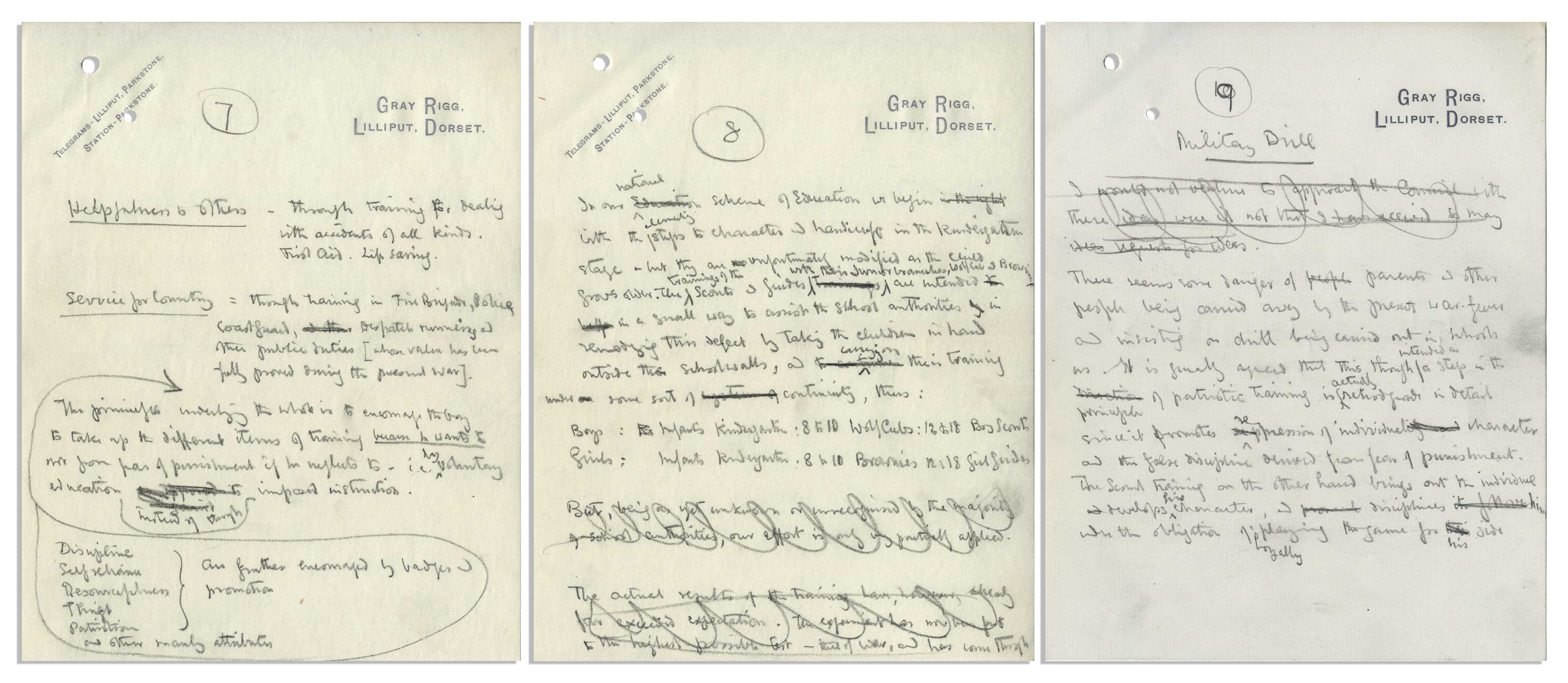 Lot Detail - Robert Baden-Powell 12pp. Autograph Draft Letter Regarding ...