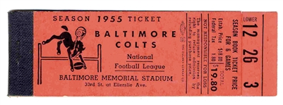 Lot of 3 Colts Season Ticket Books -- From 1954, 1955 and 1957