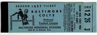 Lot of 3 Colts Season Ticket Books -- From 1954, 1955 and 1957