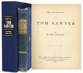 Mark Twain Adventures of Tom Sawyer First Edition, Second Printing -- Bound in Publishers Blue Cloth