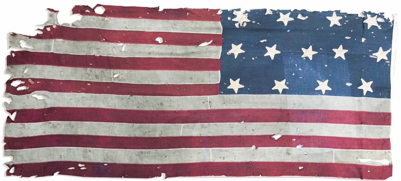 13-Star U.S. Naval Flag for the Brig Rival, Likely an English Blockade Runner Captured During the Civil War