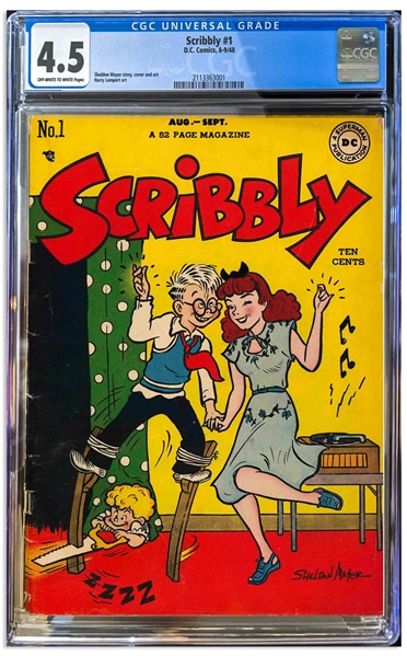 Sheldon Mayer Personally Owned ''Scribbly'' #1 Comic Book, Graded 4.5