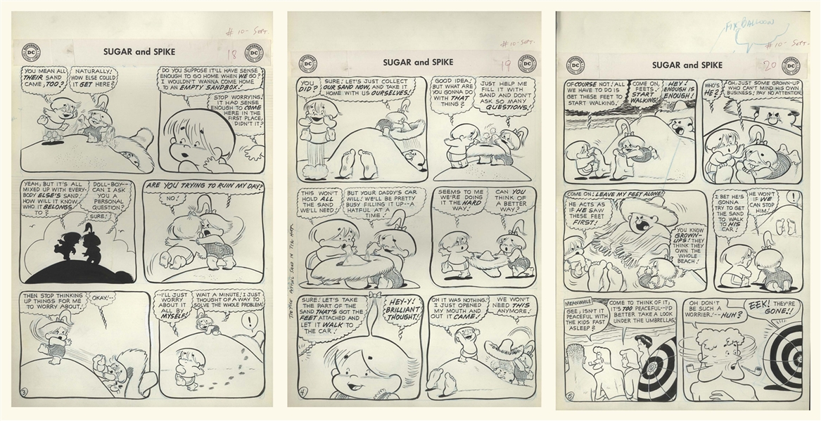 Sheldon Mayer Original Hand-Drawn ''Sugar and Spike'' Comic Book -- Complete Issue of 24 Pages From the September 1957 Issue #10 -- Sugar and Spike Try to Figure Out the Telephone & More Adventures