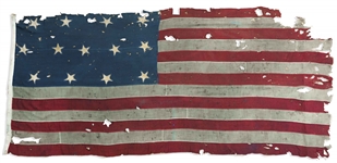 13-Star U.S. Naval Flag for the Brig Rival, Likely an English Blockade Runner Captured During the Civil War
