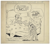 Sheldon Mayer Comic Sketch Circa Early 1930s, Pre-Scribbly Strip for Why Big Brothers Leave Home